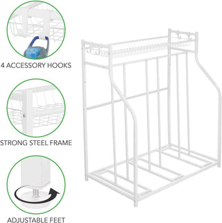 Bike Rack with Storage Shelf - White