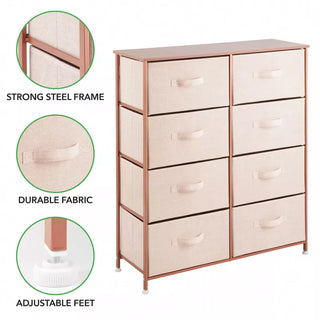 8-Drawer Storage Organizer - Light Pink/Rose Gold