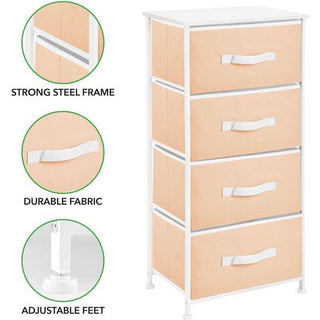 4-Drawer Storage Unit - Cantaloupe/White