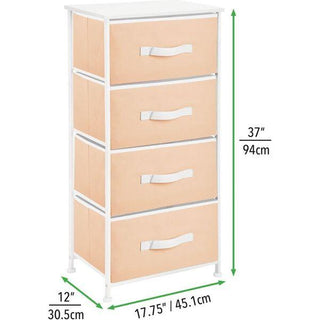 4-Drawer Storage Unit - Cantaloupe/White