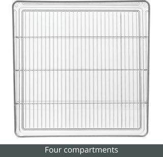 4-Section Food Pouch/Packet Bin (4-Pack) - Clear