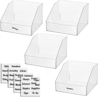 Organizer Bins with Office Labels (4-Pack)