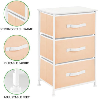 3-Drawer Compact, Storage Unit - Cantaloupe/White