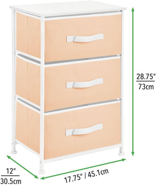 3-Drawer Compact, Storage Unit - Cantaloupe/White