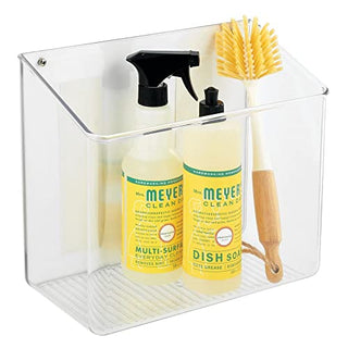 Adhesive Wall-Mount Angled Organizer Bin (4-Pack) - Clear