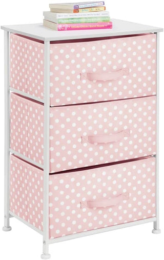 3-Drawer Storage Unit - Polka Dot Pink/White