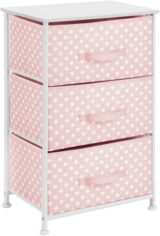 3-Drawer Storage Unit - Polka Dot Pink/White