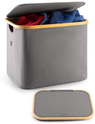 Collapsible Bamboo Laundry Basket Organizer