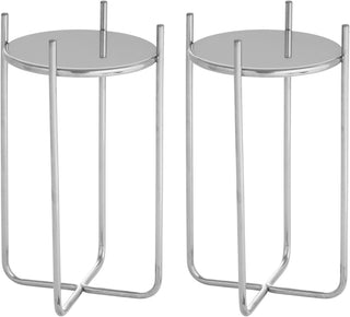 15" Durable Plant Stand (2-Pack) - Chrome Finish