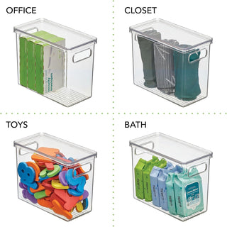 Bin Organizer with Lid (8-Pack) - Clear