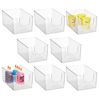 Clear Dip Front Bins with Labels (8-Pack)