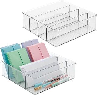 4-Section Organizer Bin (12-Pack) - Clear