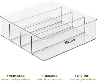 4-Section Organizer Bin (12-Pack) - Clear