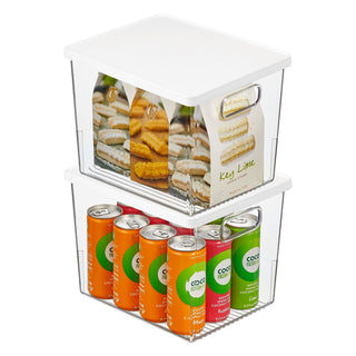 Kitchen Organizer Bin with Lid (8-Pack) - Clear