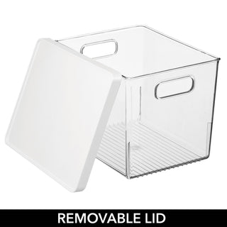 Kitchen Organizer Bin with Lid (8-Pack) - Clear