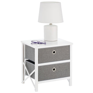 2-Drawer Compact Foldable Storage Unit - White/Gray