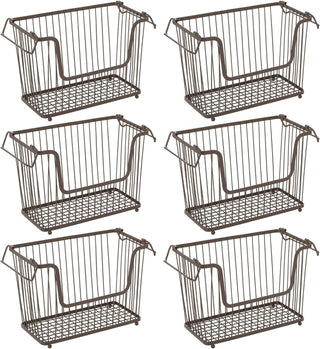 Stackable Front Dip Metal Baskets (24 Pack) - Bronze