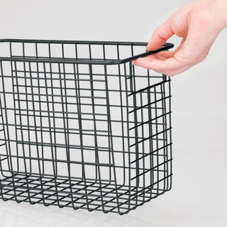 Office Wire Storage Basket (2-Pack) - Matte Black