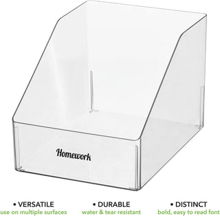 Slanted Office Bin with Labels (8-Pack)