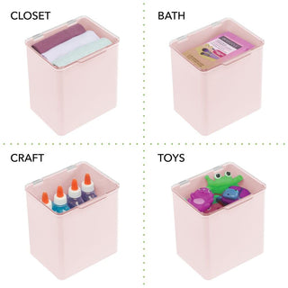 Organizer Storage Bins with Labels (4 Pack)