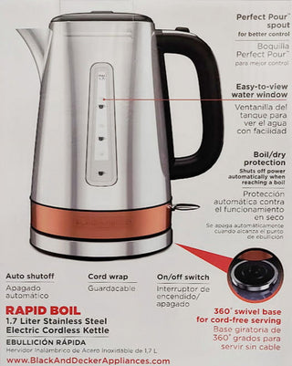 Rapid Boil 1.7L Electric Kettle (2-Pack)