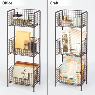 3 Tier Basket Shelf Unit (2-Pack) - Bronze