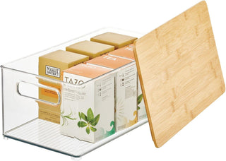 Kitchen Bin with Bamboo Lid (4 Pack)