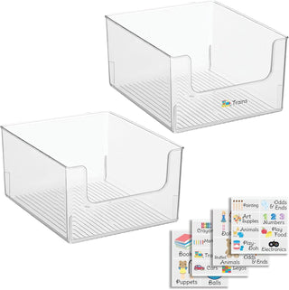 Front Dip Bin with Labels (8-Pack)