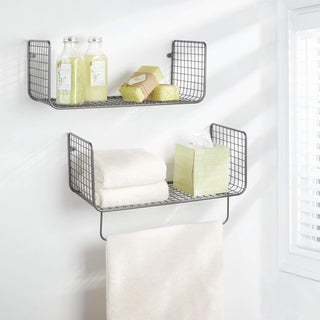 Wall Mount Towel Shelf Organizer (4 Pack) - Bronze