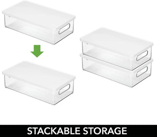 Storage Bins with Lids (White) (8-Pack)