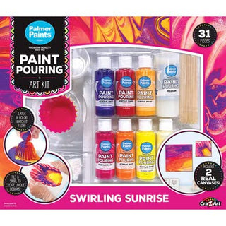 Swirling Sunrise Paint Pouring Art Kit (2-Pack)