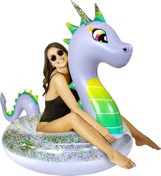 Purple Glitter Dragon 40" Pool Tube