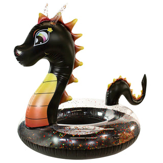 Black Glitter Sea Dragon 42" Large Pool Tube