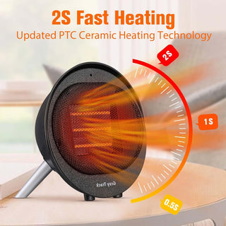 Portable Mini Ceramic Space Heater with Overheat Protection