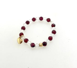 Mommy & Me - Genuine Gemstone Bracelet in "Dream" (Red)