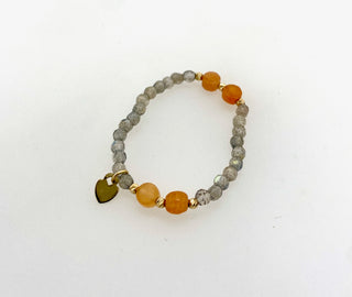 Mommy & Me - Genuine Gemstone Bracelet with Amber stone