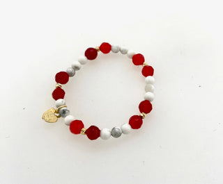 Mommy & Me - Genuine Gemstone Bracelet Set in "Belle" (Red)