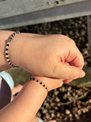 Mommy & Me - Genuine Gemstone Bracelet in "Dream" (Black)