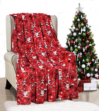 Red Santa Throw Blanket - Ultra Soft & Holiday-Themed