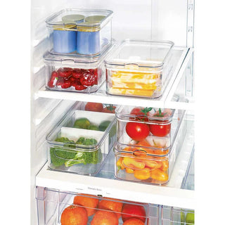 Crisp Fridge Bins with Removable Dividers (6-Pack) - Clear